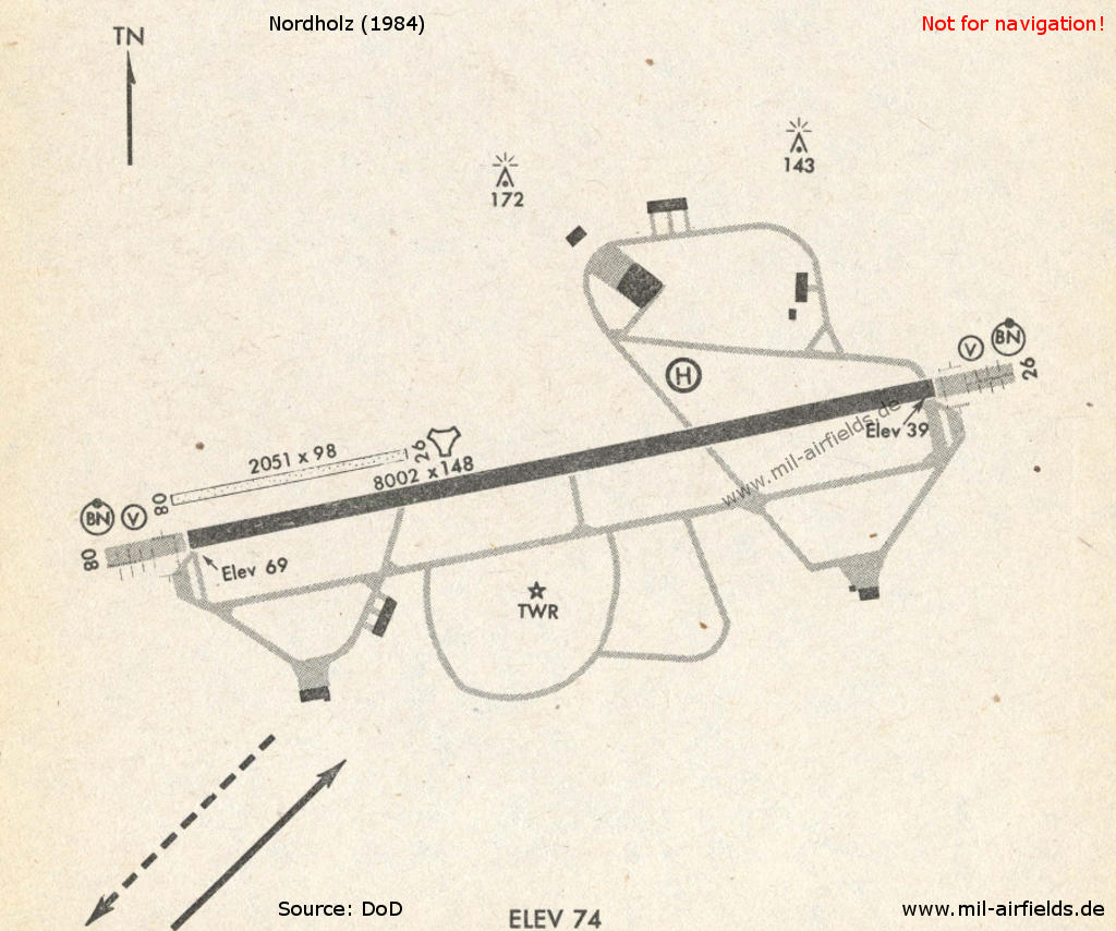 Map of Nordholz Air Base in 1984