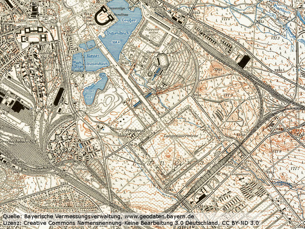 Topographic map Nurnberg 1962