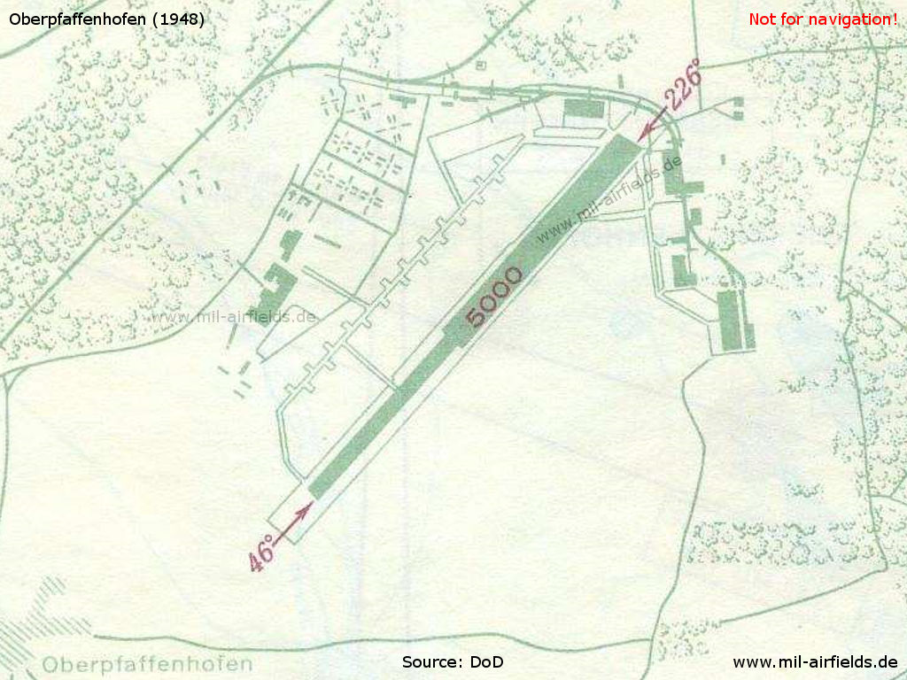 Karte Flugplatz Oberpfaffenhofen 1948