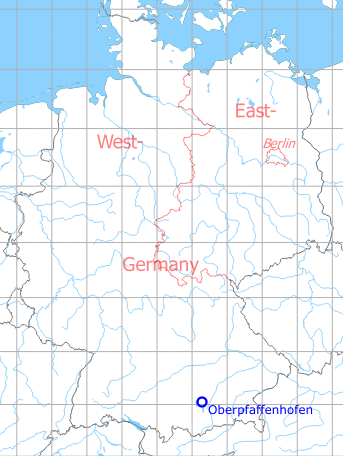 Map with location of Oberpfaffenhofen airfield