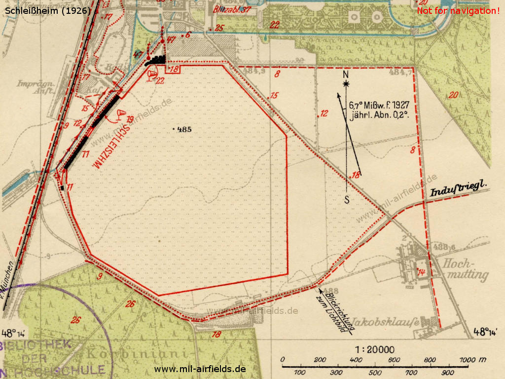 Chart of Schleißheim airfield, ca. 1926