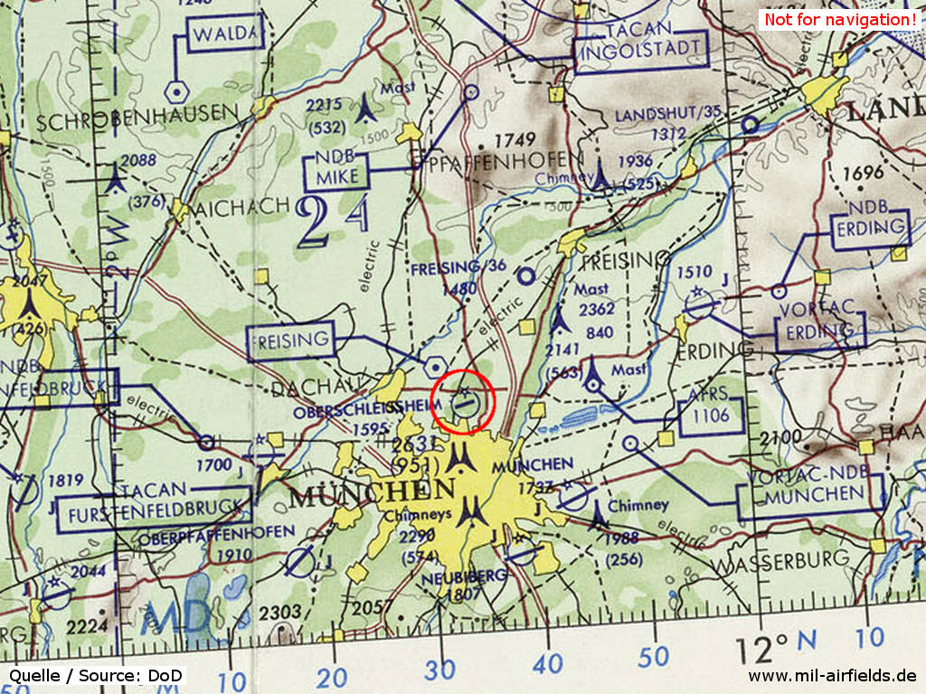 Flugplätze Raum München mit Schleißheim 1972