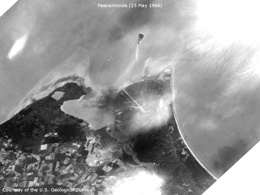 Peenemünde Air Base, Germany, on a US satellite image 1966