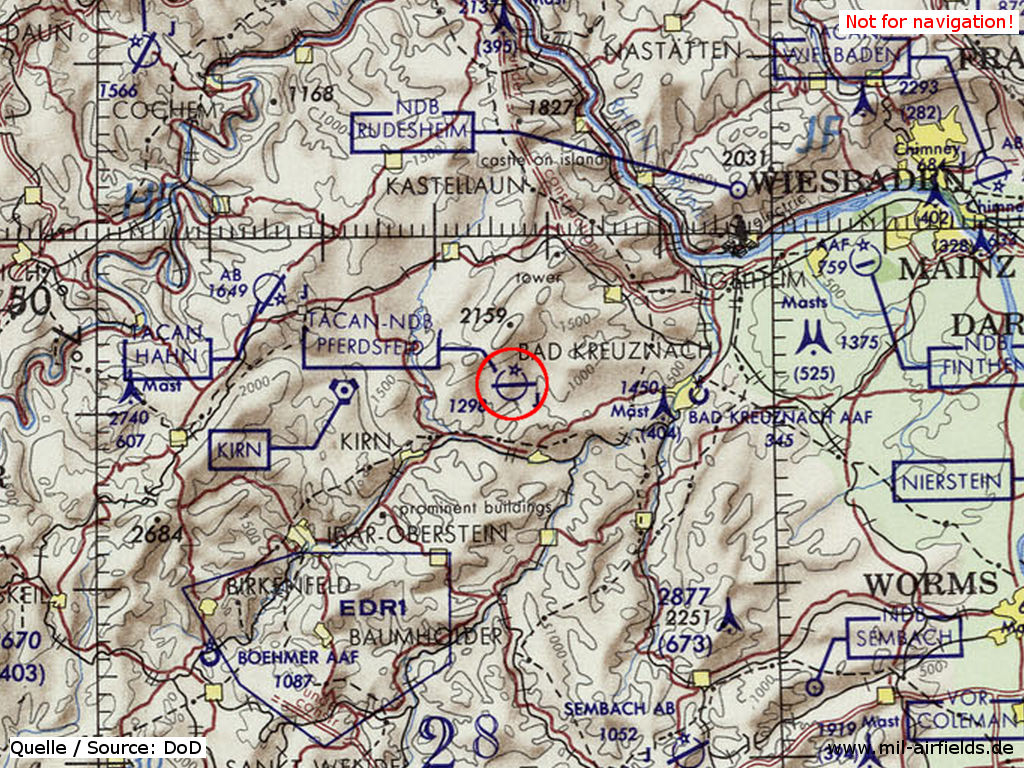 Map with Pferdsfeld Air Base 1972