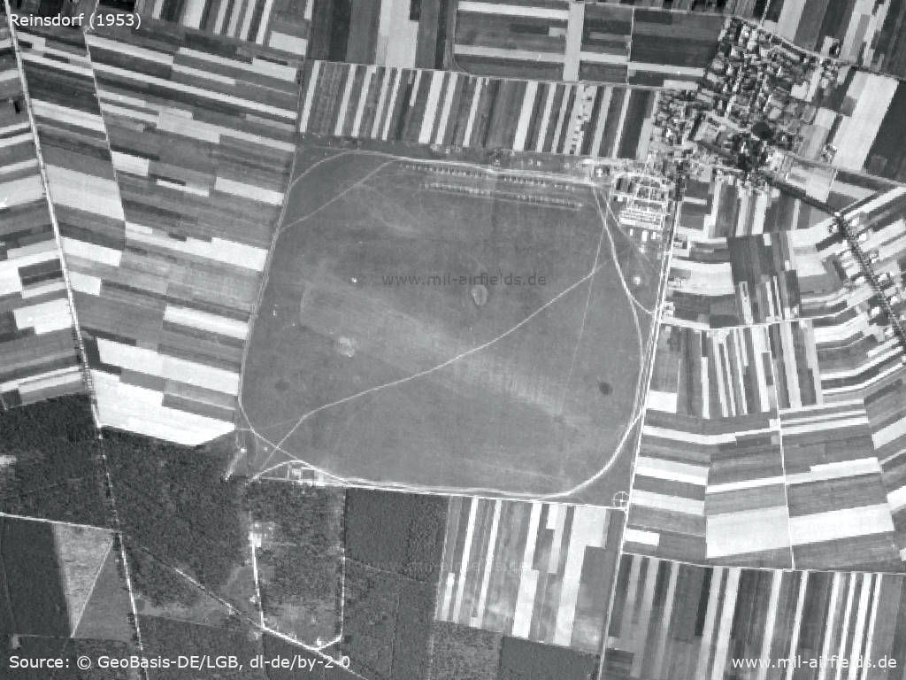 Aerial image 1953 Reinsdorf Werbig airfield, Germany