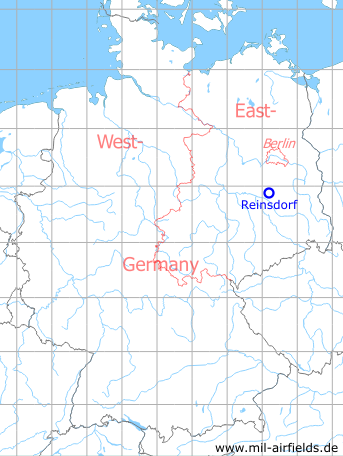 Map with location of Reinsdorf Airfield, Germany