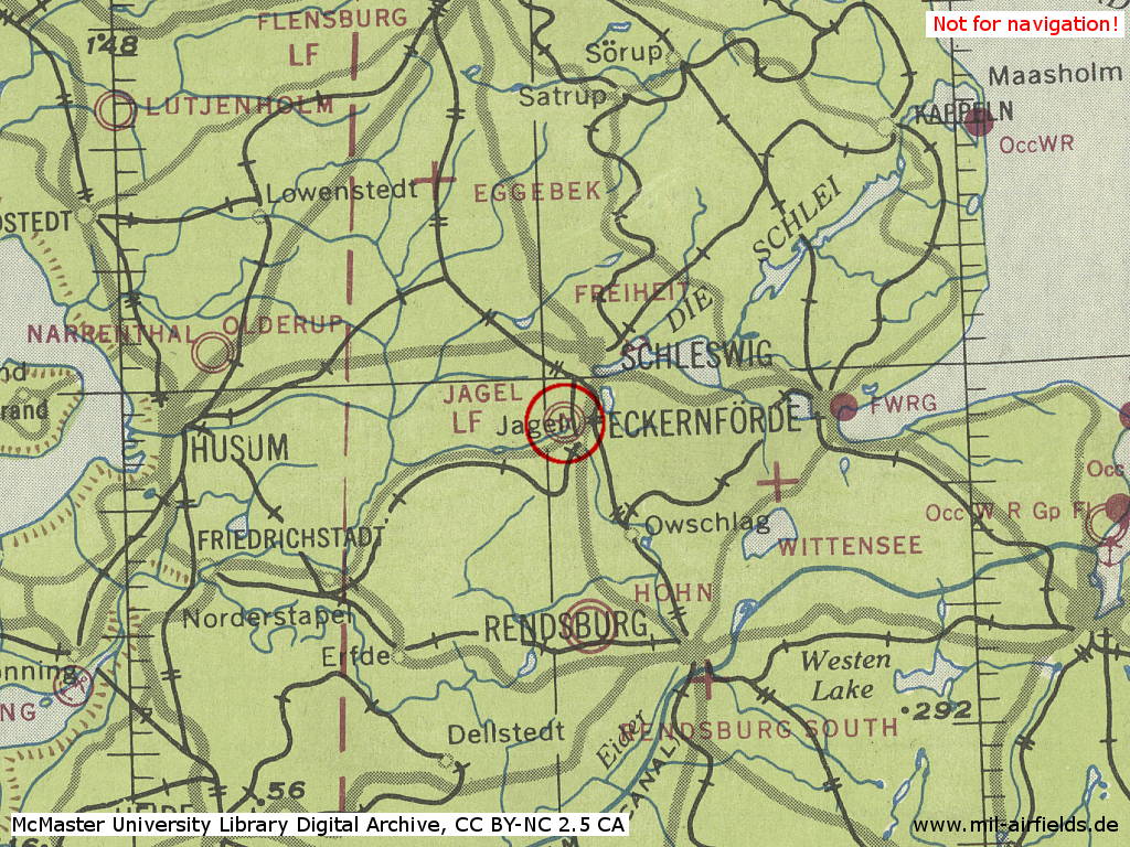 Map of Schleswig Land Air Base in World War II