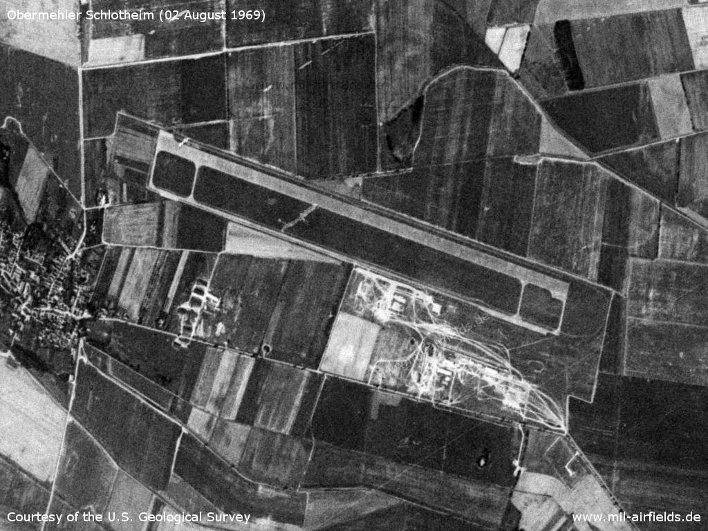 Flugplatz Obermehler-Schlotheim auf einem Satellitenbild 1969