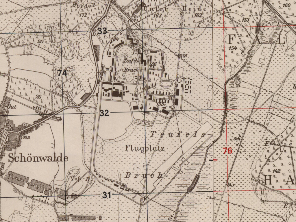Schönwalde Airfield on a US map 1952