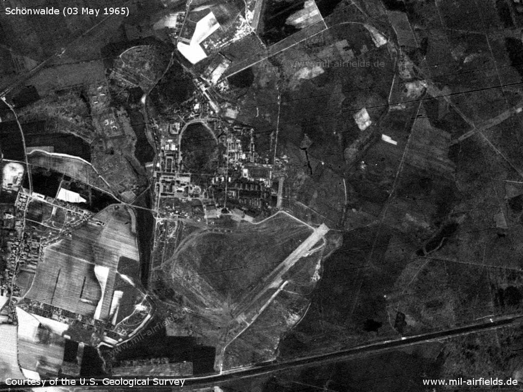 Schönwalde airfield and barracks on a US satellite image 1965