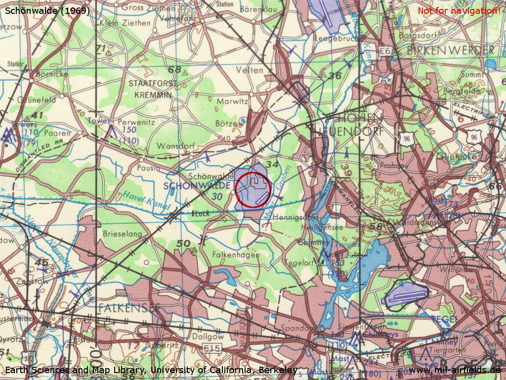 Schönwalde Airfield on a US map 1969