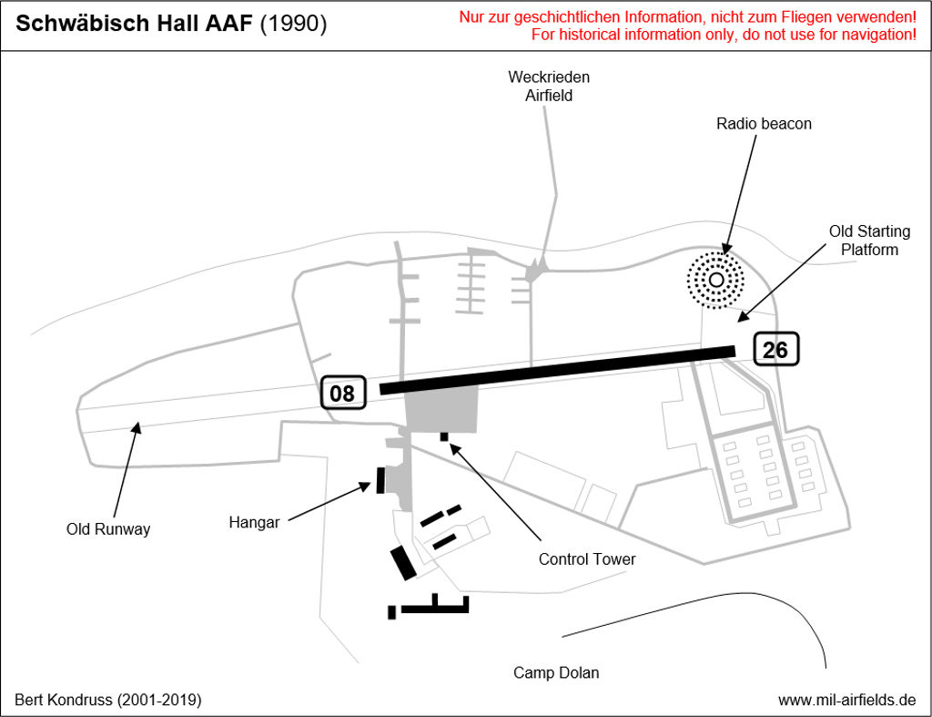 Map of Schwäbisch Hall Hessental airfield, Germany