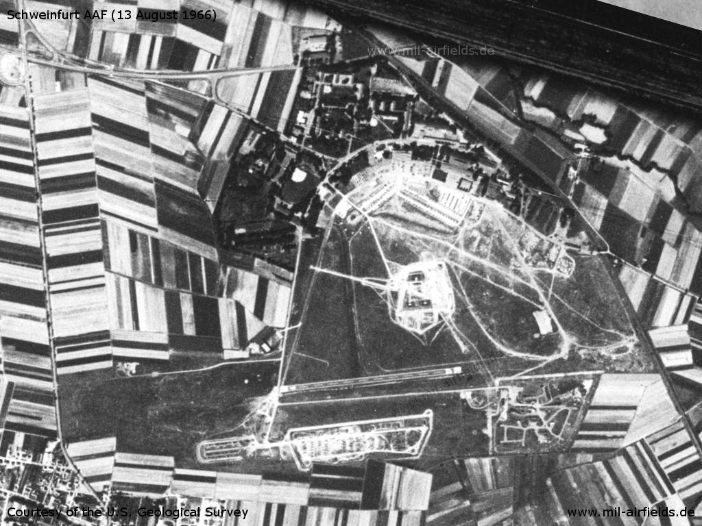 Schweinfurt Army Airfield, Germany, on a US satellite image 1966