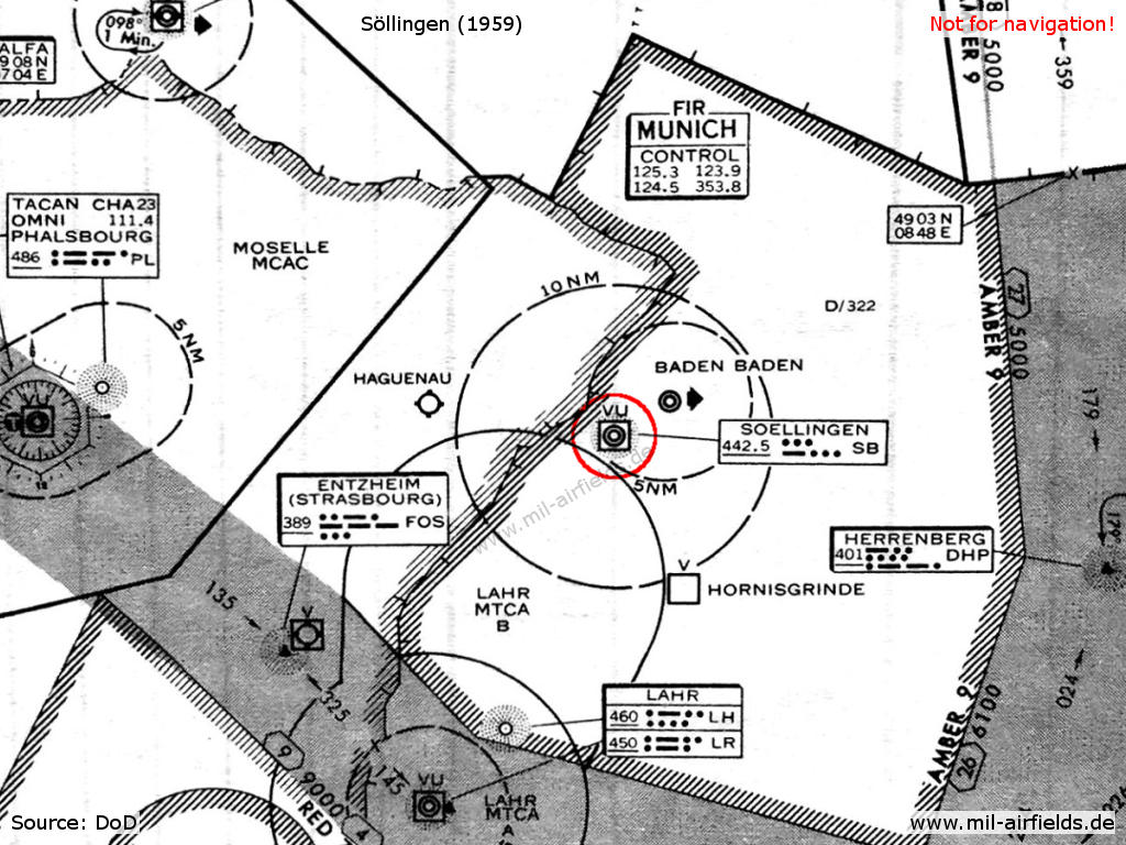 Söllingen Air Base auf einer Karte 1959