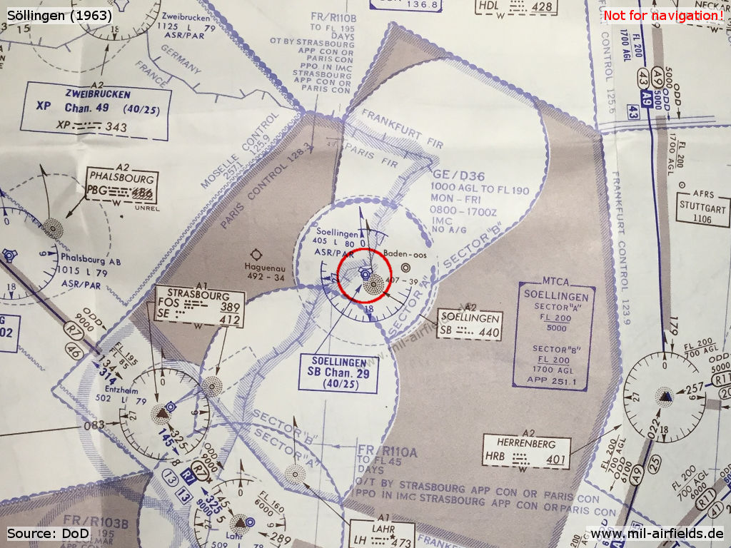 Söllingen Air Base on a map 1963