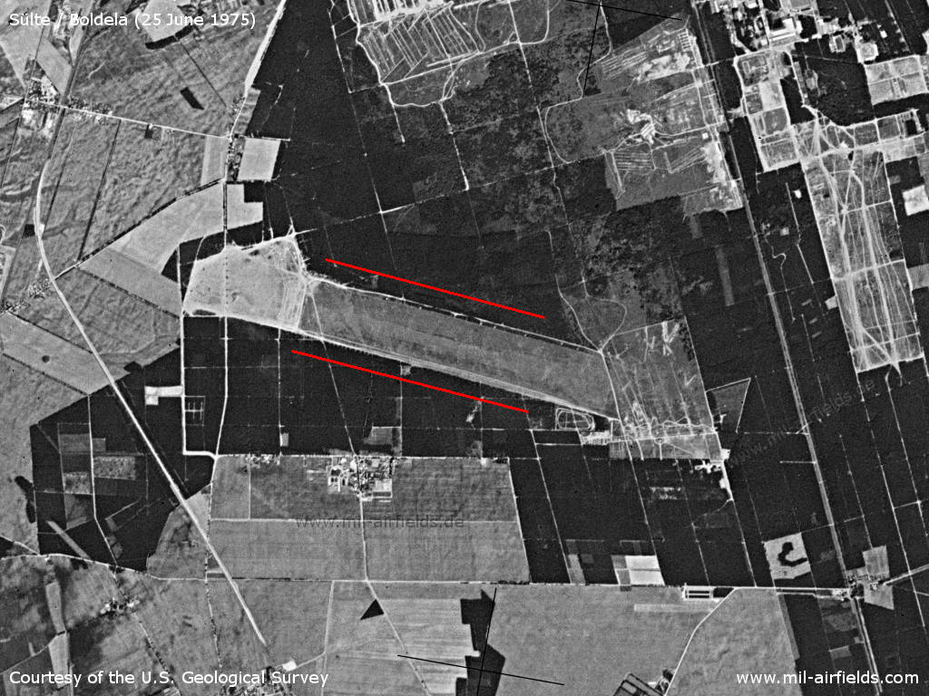 Sülte airfield near Schwerin, Germany, on a US satellite image 1975