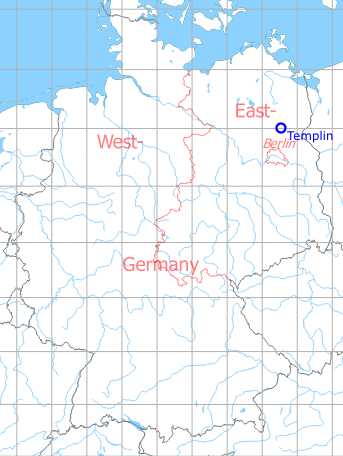 Map with location of Templin Air Base, Germany