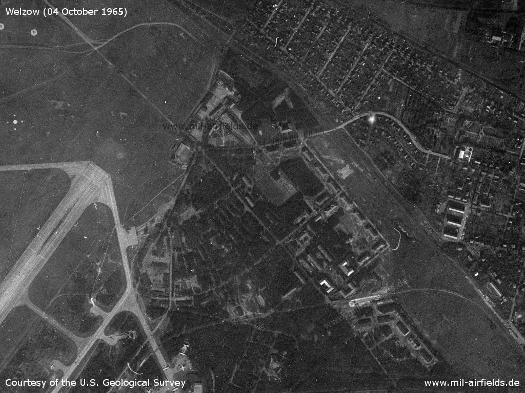 Barracks, railway spure, Welzow airfield, Germany