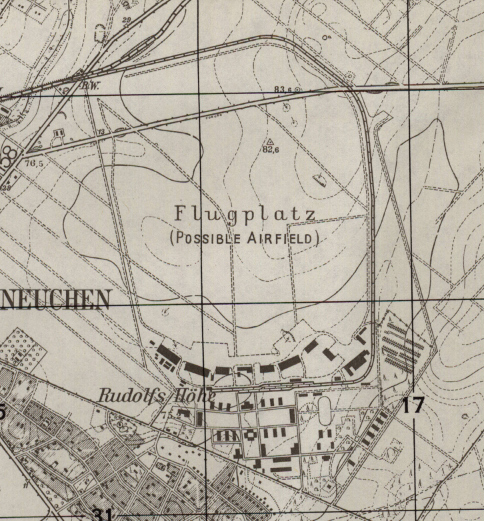 Werneuchen airfield on a map 1952