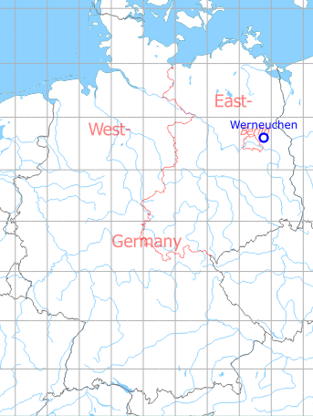 Map with location of Werneuchen Air Base, Germany
