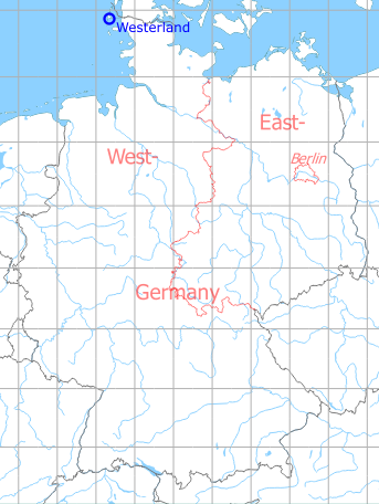 Map with location of Westerland Airport Germany