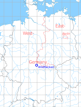 Map with location of Wildflecken Army Airfield, Germany