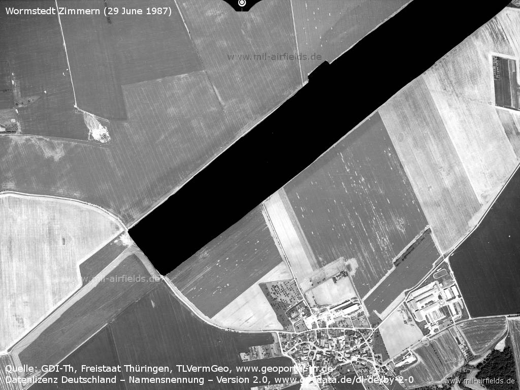 Aerial image Wormstedt. GDR 1987
