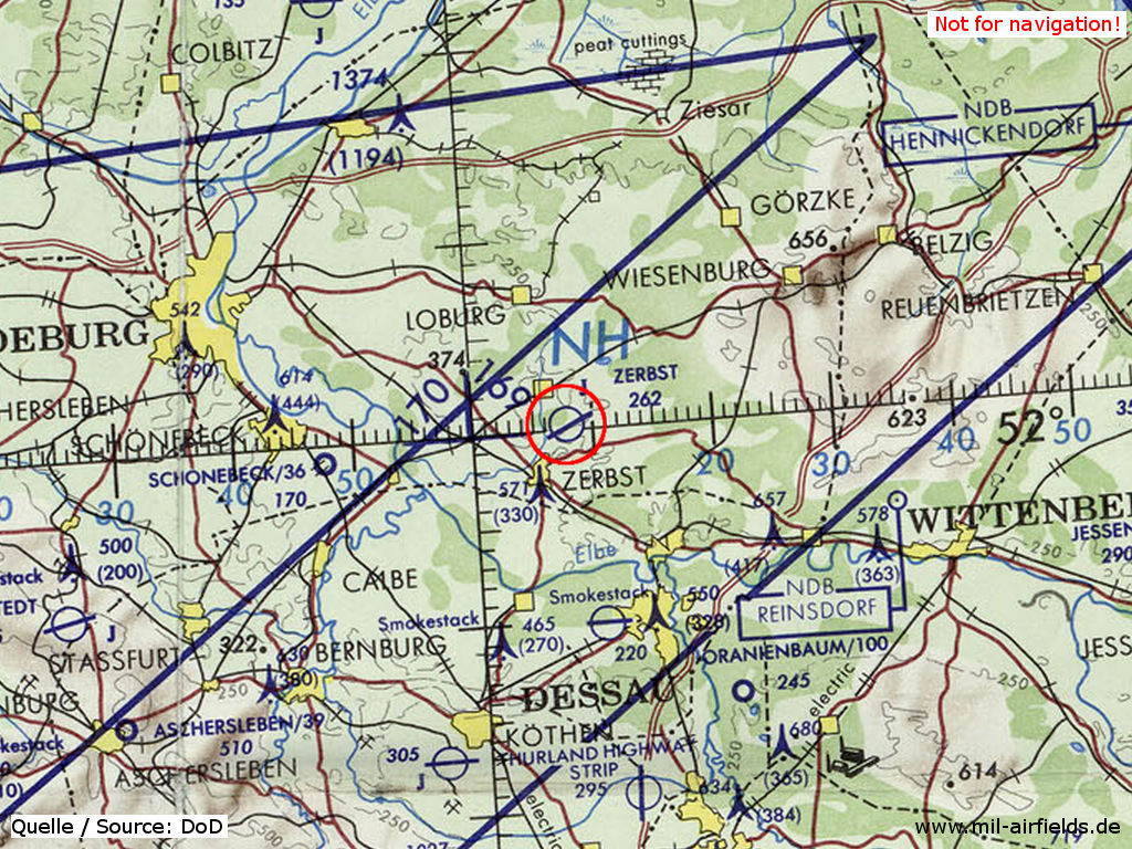 Zerbst airfield map