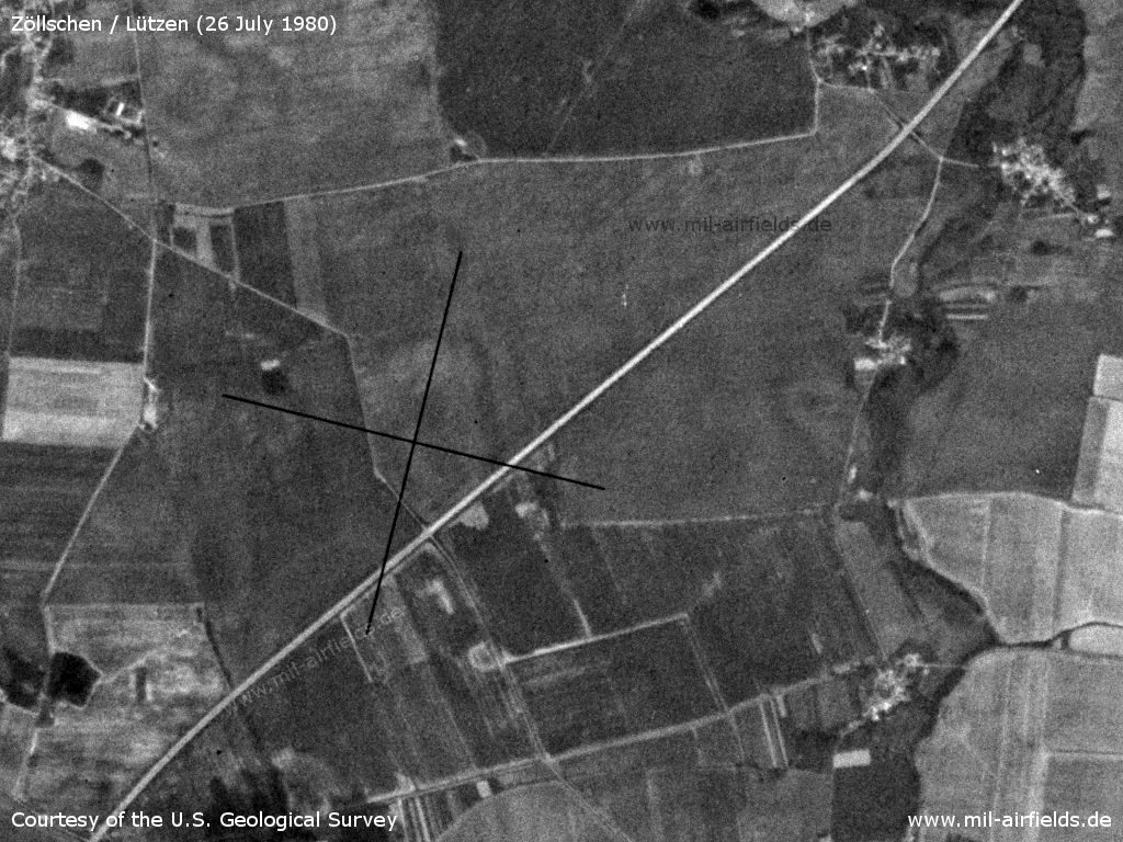 Autobahnabschnitt ABA Zöllschen auf einem Satellitenbild 1980