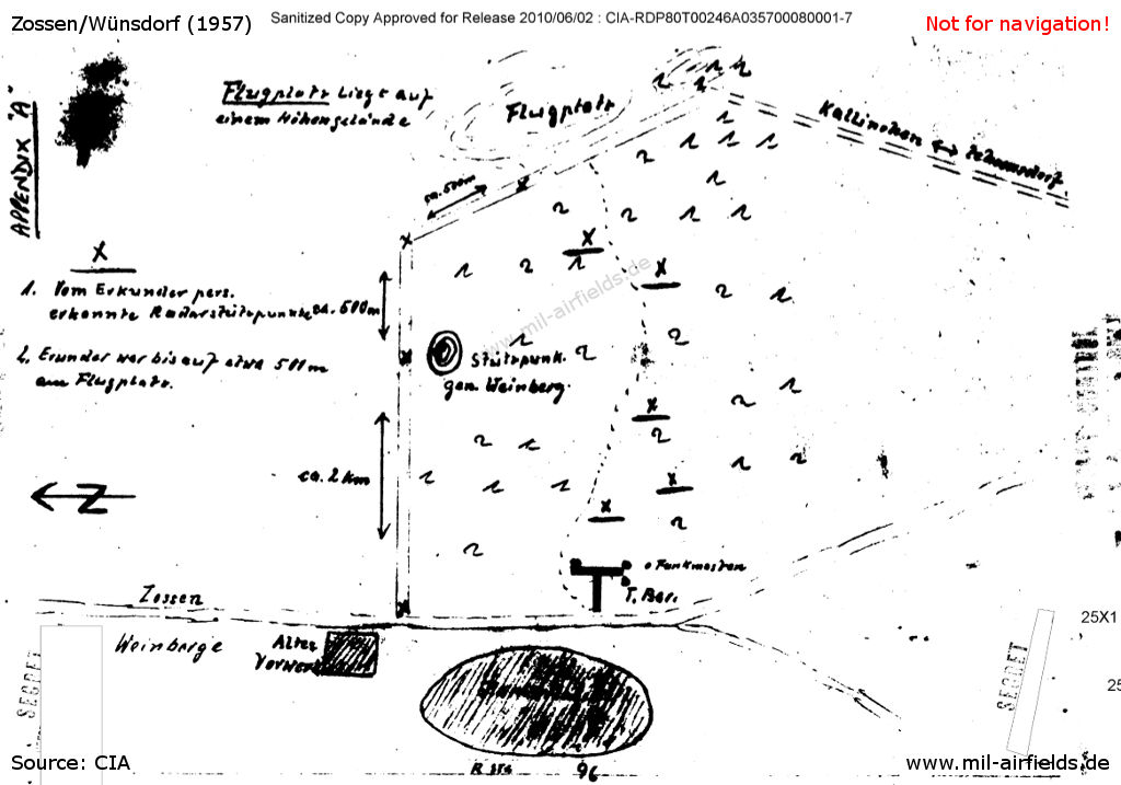 Sketch of Soviet Wünsdorf-Zossen airfield