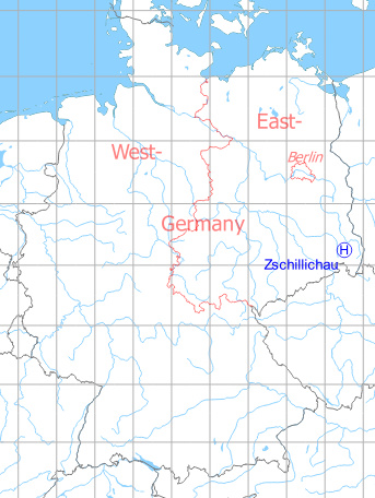 Map with location of Zschillichau Helipad 3052, Germany