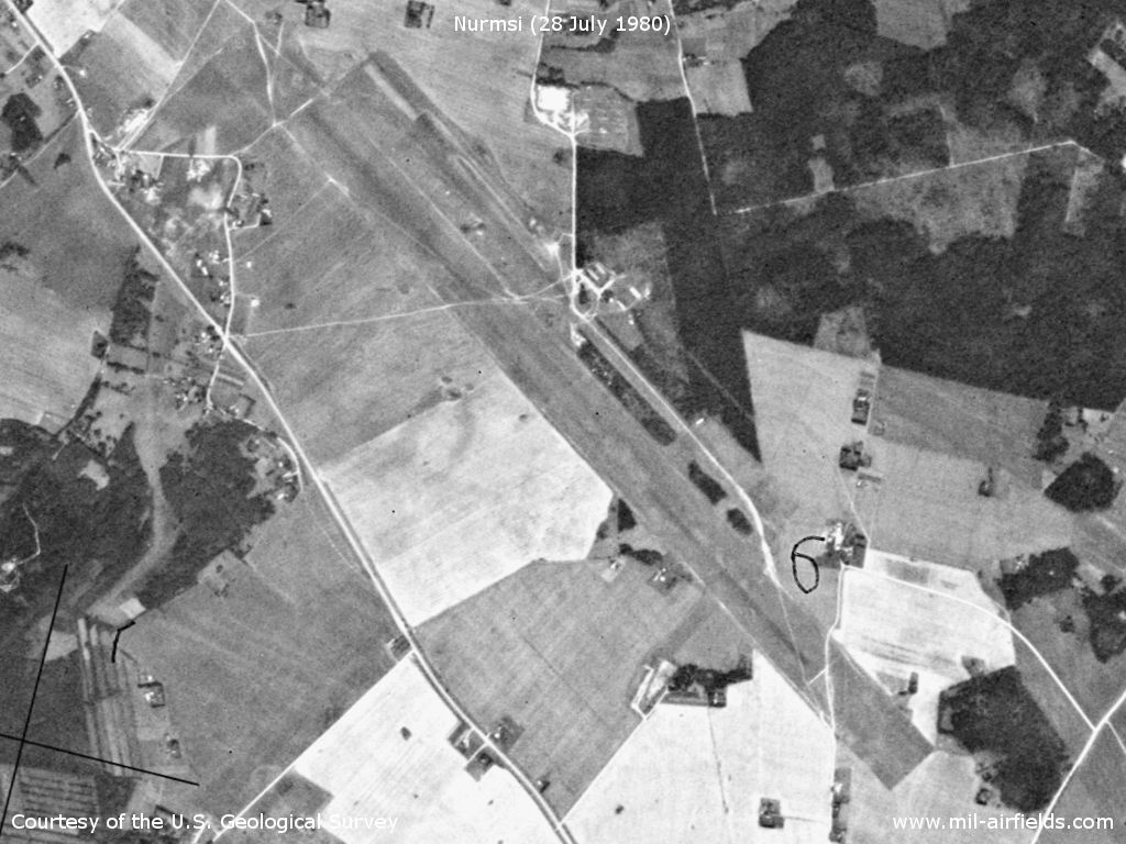Nurmsi Airfield, Estonia, on a US satellite image from July 1980