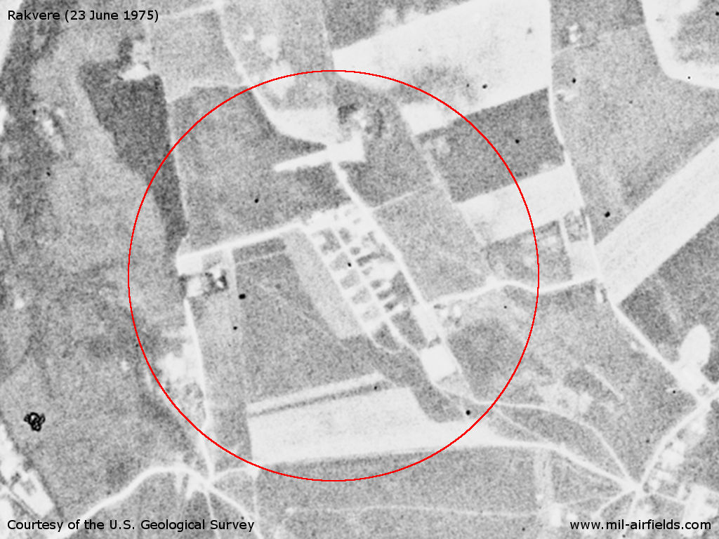 Soviet helicopter base Rakvere, Estonia, on a satellite picture July 1980