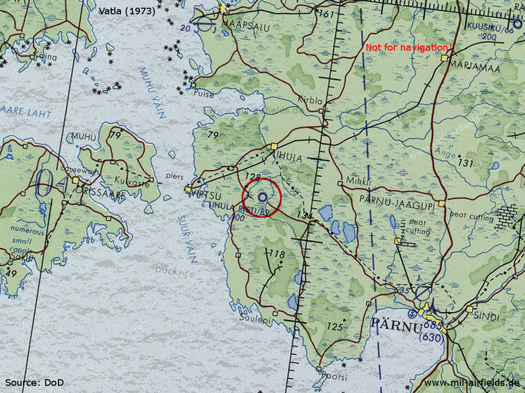 Karte mit Vatla Highway Strip, Estland, 1973