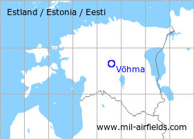Map with location of Võhma Airfield, Estonia