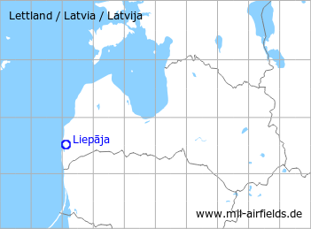 Karte mit Lage Flugplatz Liepāja
