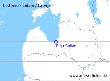 Map with location of Riga Spilve airfield