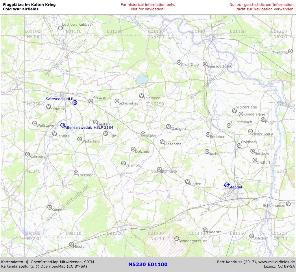 Maps of airfields in the Altmark region, Germany