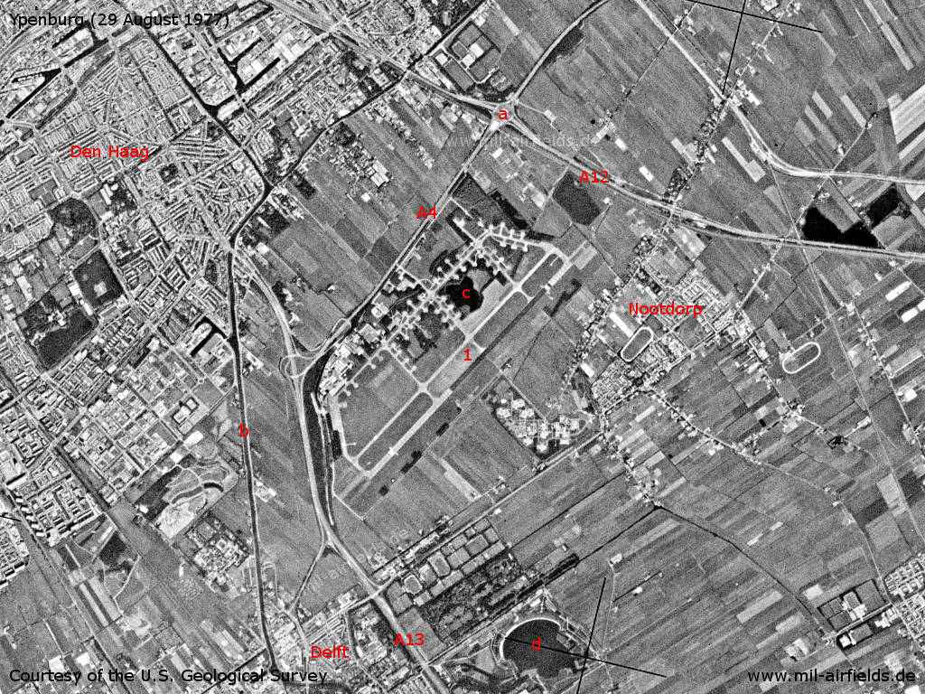 Ypenburg Air Base, Netherlands, on a US satellite image 1977