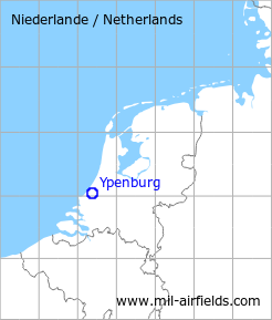 Map with location of Ypenburg Air Base, Netherlands
