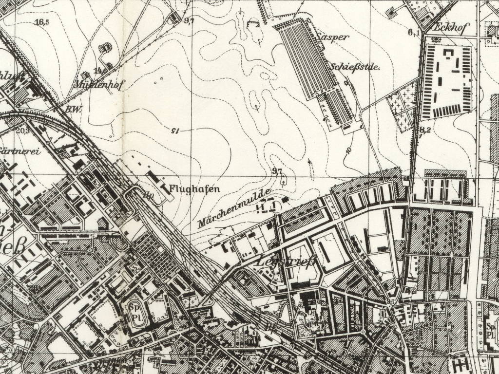 The airport on a Messtischblatt map 1942