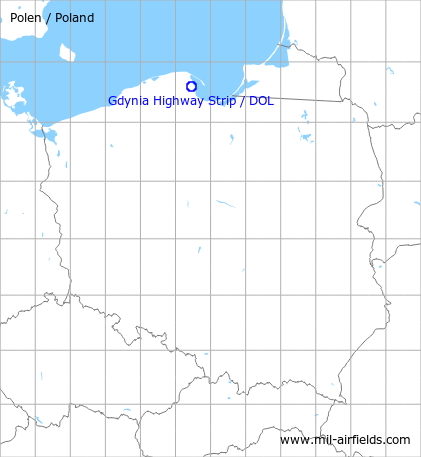 Karte mit Lage Straßenlande<wbr>abschnitt Gdynia, Polen
