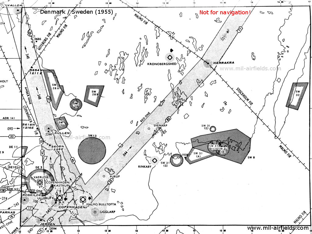 Radio beacons and airways Zealand, Copenhagen, Denmark, 1955