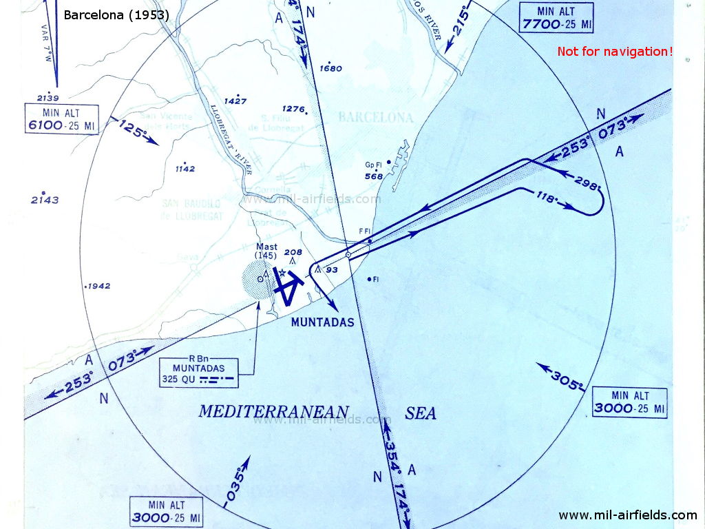 Range-Anflug Barcelona 1953