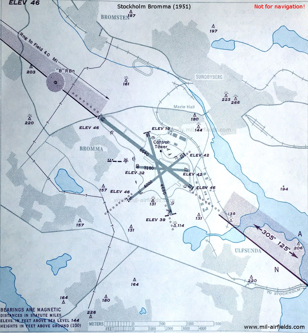 Map of Stockholm Bromma Airport in 1951