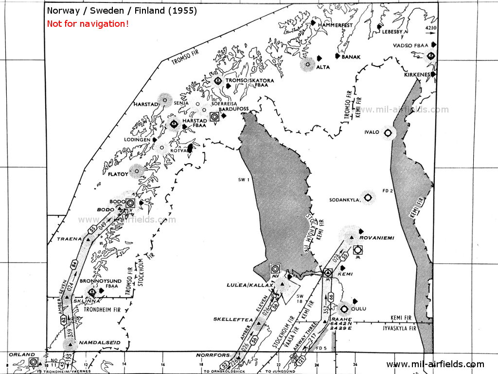 Radio beacons and airways in Sweden, 1