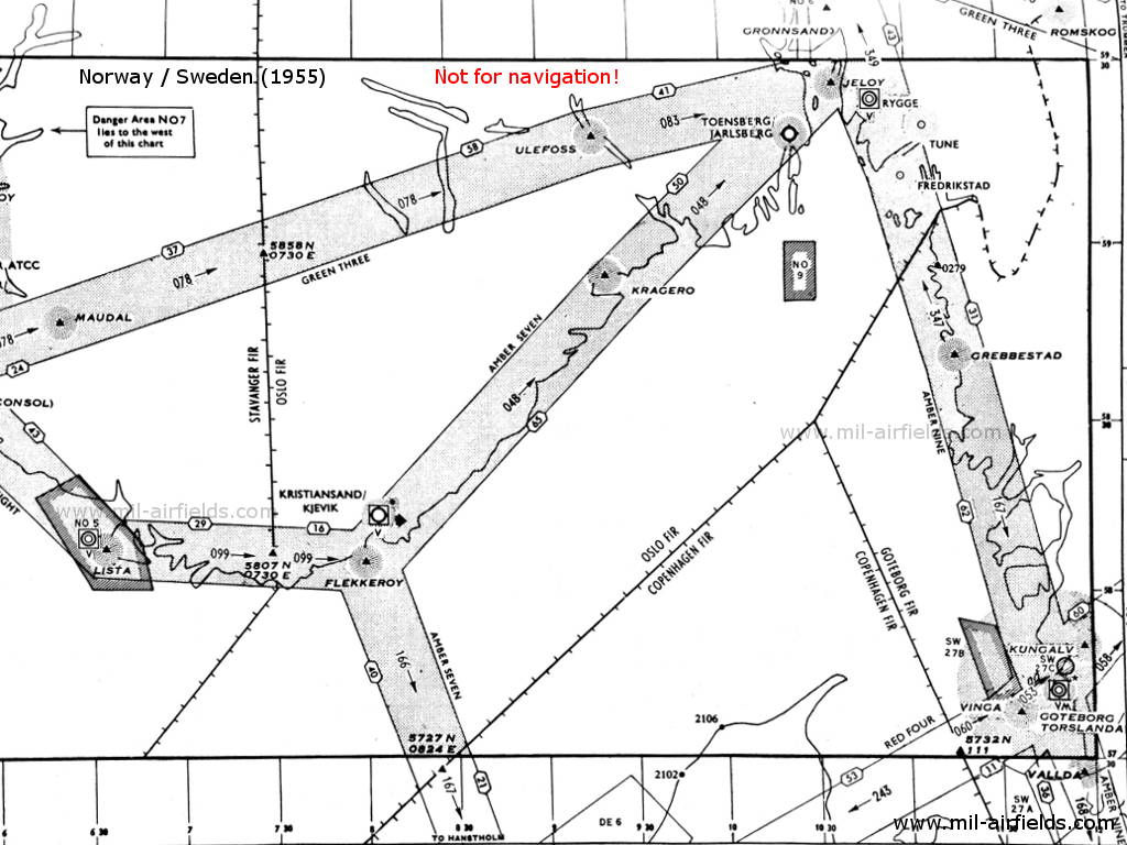 Radio beacons and airways in Sweden, 1