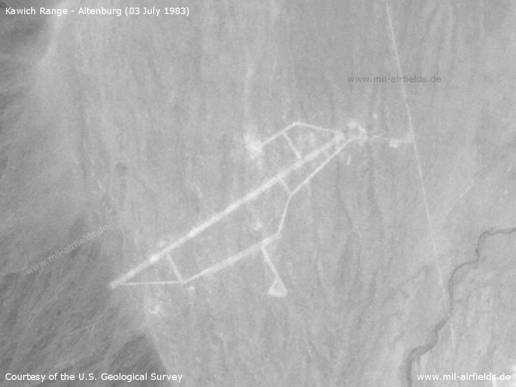 Flugplatz Altenburg in Nevada auf einem Luftbild 1983